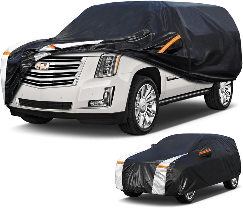 Cotryvox Large SUV Car Cover for Cadillac Escalade 100% Waterproof All Weather, Heavy Duty Outdoor Full Exterior Covers Rain Sun Wind UV Protection. - Image 1